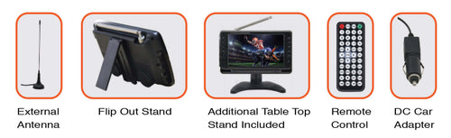 9" Portable Naxa 12 Volt TV & Digital Multimedia Player (NT-90) Jupiter Gear