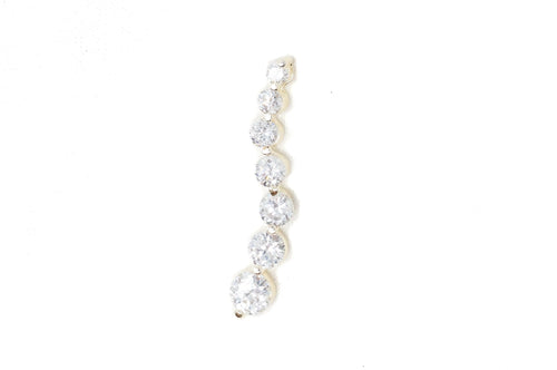 Vtg Gold Vermeil Cubic Zirconia Circles Bubbles Sterling Silver Necklace Pendant