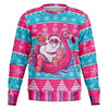 Relaxin' Santa Flamingo Ugly Christmas Sweatshirt