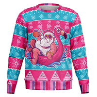 Relaxin' Santa Flamingo Ugly Christmas Sweatshirt