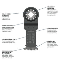 BOSCH OSL114JF-10 1-1/4 In. Starlock® Oscillating Multi Tool Bi-Metal Xtra-clean Plunge Cut Blade 10 Pk.