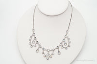 Antique Crystal Sterling Silver Necklace 16"