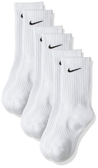 Nike Unisex Performance Cushion Crew Training Socks (3 Pair) WHITE M