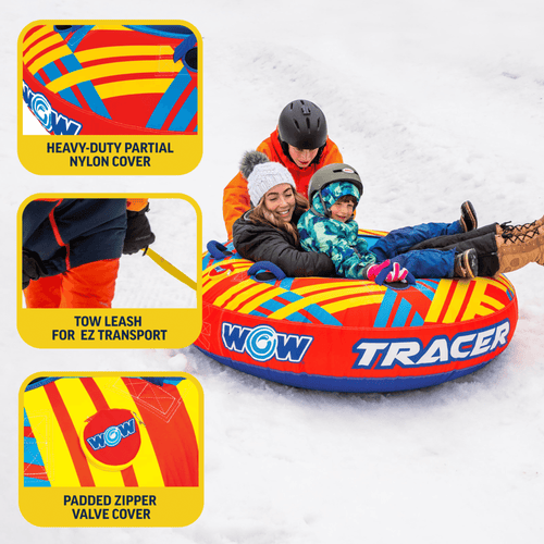 WOW Watersports Tracer Snow Tube Towable for Summer and Winter Action