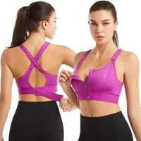 Adjustable Woman Modern Sports Bra Sportswear Crop Top Belt Zipper Yoga Running Comfortable Bras Push Up Gym Equipment