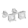.925 Sterling Silver 1/2 Cttw Miracle Set Princess-cut Diamond Solitaire Stud Earrings (I-J Color, SI1-SI2 Clarity)