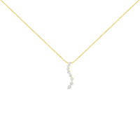 14k Yellow Gold 3.0 cttw Baguette and Brilliant Round-Cut Diamond Journey 18" Pendant Necklace (I-J Color, I2-I3 Clarity)