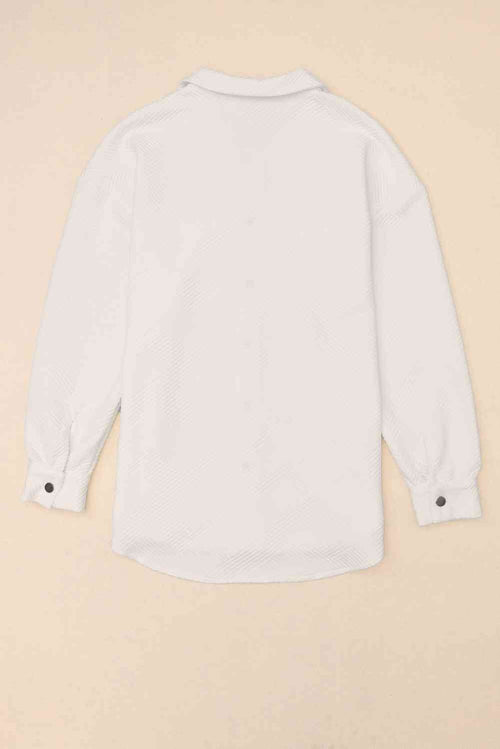 Cloudy Blue Snap-Front Collared Jacket with Pockets Lightweight and Versatile Jacket