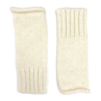Alpaca Fingerless Knit Gloves Long Ribbed Cuff Winter Gloves Thumb Slit