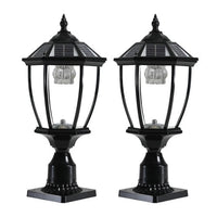 Aluminum Solar Lights Lanterns LED 2-Pack for Outdoor Pathways and Gardens