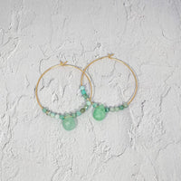 Amazonite 14K Gold Filled Hoop Earrings With Teardrop