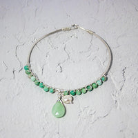 Amazonite Sterling Silver Beaded Bracelet With Pearl