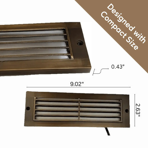 Antique Bronze LED Step Light Fixture | Brass Construction | Low Voltage