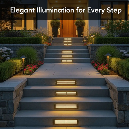 Antique Bronze LED Step Light Fixture | Brass Construction | Low Voltage
