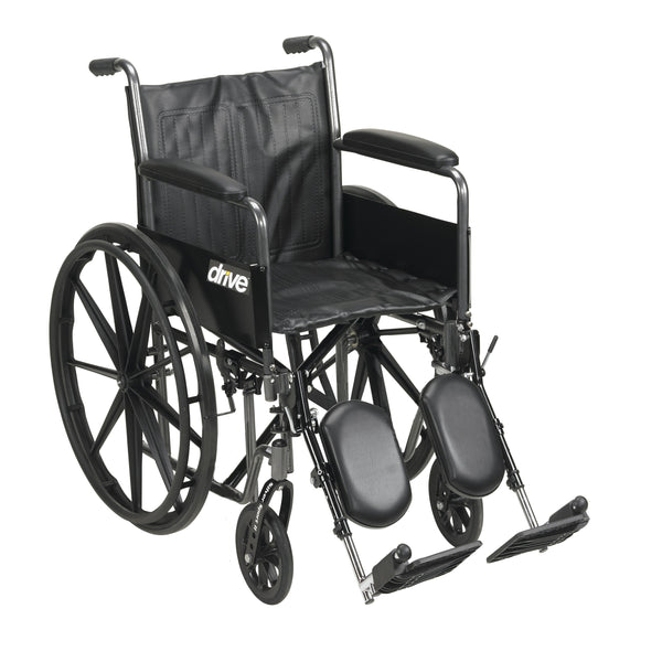 Silver Sport 2 Wheelchair, Detachable Full Arms, Elevating Leg Rests, 20" Seat RIO Medical Supplies