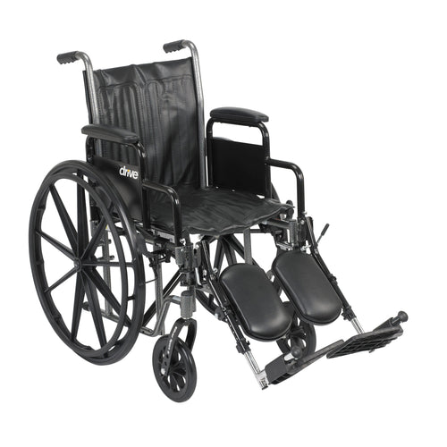Silver Sport 2 Wheelchair, Detachable Desk Arms, Elevating Leg Rests, 16" Seat RIO Medical Supplies