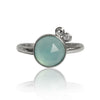 Aqua Chalcedony White Topaz Sterling Silver Ring Gemstone