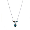 Aqua Quartz Teardrop Pendant Necklace On Silver Chain