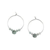 Aquamarine Sterling Silver Hoop Earrings With Gemstone