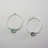Aquamarine Sterling Silver Hoop Earrings With Gemstone