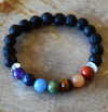 Aromatherapy Chakra Gemstone Lava Bead Diffuser Bracelet