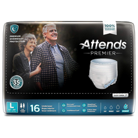 Attends Premier Premium Overnight Protection Underwear L  44"- 58" 16X