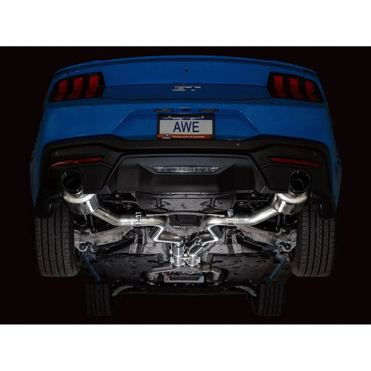 AWE 2024 Ford Mustang GT Fastback S650 RWD Touring Catback Exhaust w/ Dual Diamond Black Tips