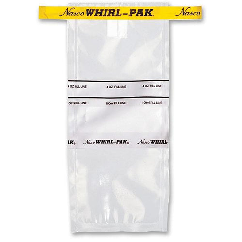 Whirl-Pak B01062 Write-On Bags - 4 oz. (118 ml) - Box of 500 - Yellow Tape