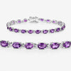 7.98 Carat Genuine Amethyst .925 Sterling Silver Bracelet