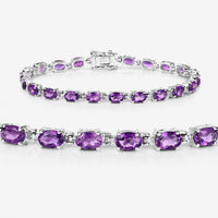 7.98 Carat Genuine Amethyst .925 Sterling Silver Bracelet