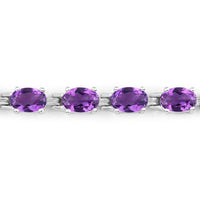 7.98 Carat Genuine Amethyst .925 Sterling Silver Bracelet