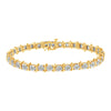 Two-Tone 10K Yellow Gold over .925 Sterling Silver 1.0 Cttw Diamond S-Curve Link Miracle-Set Tennis Bracelet (I-J Color, I3 Clarity) - 7"