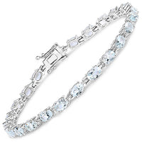 8.80 Carat Genuine Aquamarine .925 Sterling Silver Bracelet