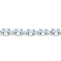 8.80 Carat Genuine Aquamarine .925 Sterling Silver Bracelet