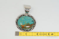 Vtg Designer Desert Rose Trading Co Turquoise Sterling Silver Necklace Pendant