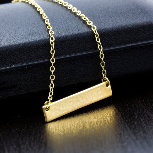 Personalized Bar Necklace - 3 Colors-Free Engraving