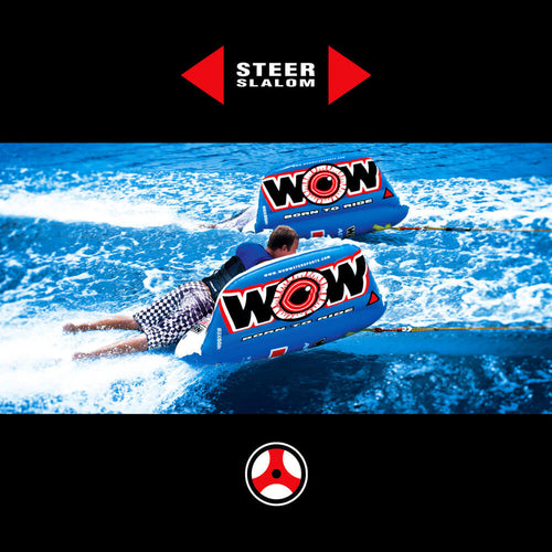 WOW Sports Zig Zag 1 Person Steerable and Towable Water Tube For Pool and Lake Jupiter Gear