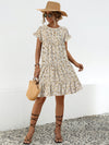Floral Round Neck Short Sleeve Dress Elegant & Effortless Everyday Style Women Dress