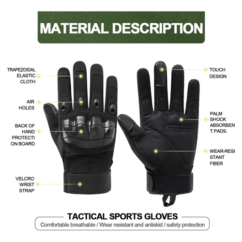 Tactical Military Airsoft Gloves for Outdoor Sports, Paintball, and Motorcycling with Touchscreen Fingertip Capability Jupiter Gear