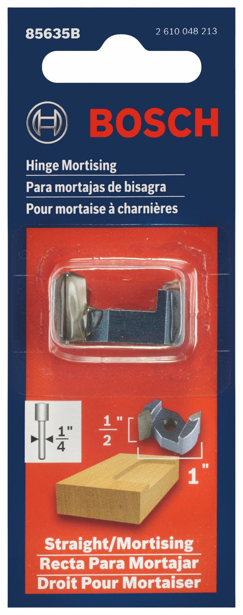 BOSCH 85635B 1 In. x 1/2 In. Carbide-Tipped Lock Mortising Router Bit