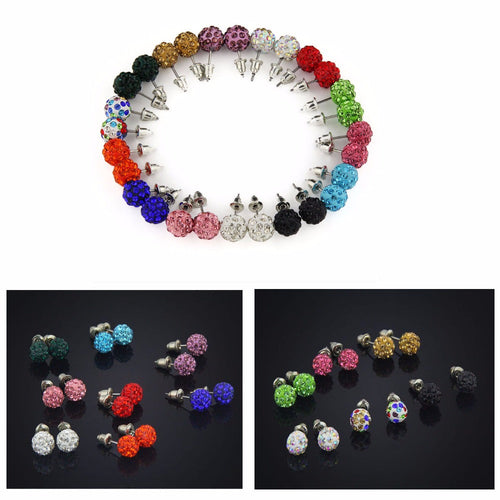 14 Pairs Inspired Swarovski Crystal Ball Earrings Set