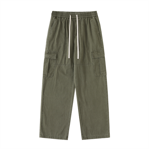 Phantom Cross Drawstring Straight-Leg Cargo Pants
