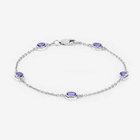 1.65 Carat Genuine Tanzanite .925 Sterling Silver Bracelet