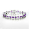 10.01 Carat Genuine Amethyst and White Diamond .925 Sterling Silver Bracelet