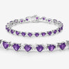 10.01 Carat Genuine Amethyst and White Diamond .925 Sterling Silver Bracelet