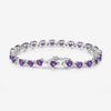 10.01 Carat Genuine Amethyst and White Diamond .925 Sterling Silver Bracelet