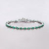 3.24 Carat Genuine Zambian Emerald .925 Sterling Silver Bracelet