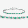 3.24 Carat Genuine Zambian Emerald .925 Sterling Silver Bracelet