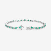 3.24 Carat Genuine Zambian Emerald .925 Sterling Silver Bracelet