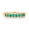 0.35 Carat Genuine Zambian Emerald and White Diamond 14K Yellow Gold Ring